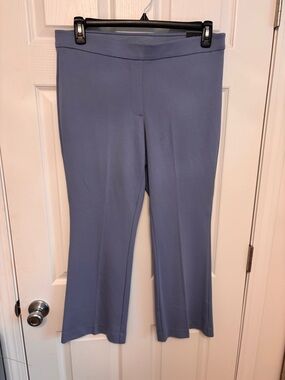 Women's Light Blue Stretch Knit Pants - Classic Pull-On Style